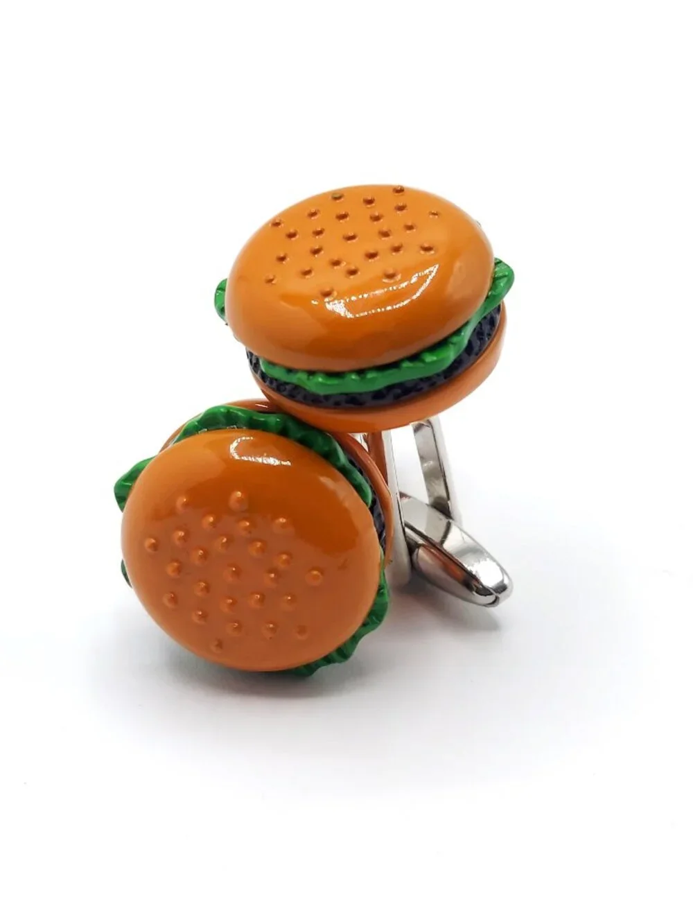 Hamburger Cufflinks Cook Out Novelty Food Burger links BBQ Father's Day